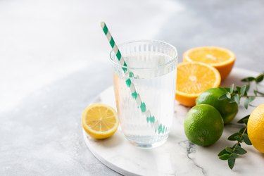 Fresh citrus tonic water with lemon juice