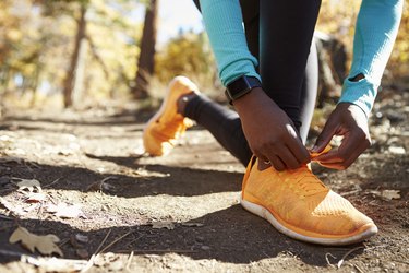 runner in forest wearing breathable shoes, as a natural remedy for athlete's foot