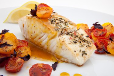 Pan fried halibut