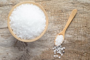 High Angle View Of Sugar In Bowl On Table