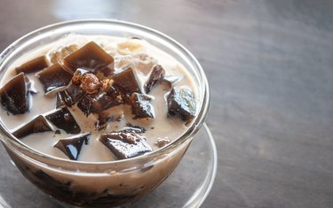 Herbal dessert black grass jelly