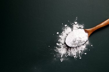High Angle View Of Baking Soda On Table