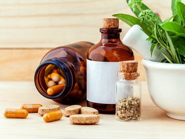 Close-Up Of Pills On Table