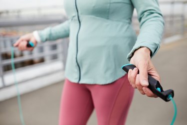 Hands with skipping rope