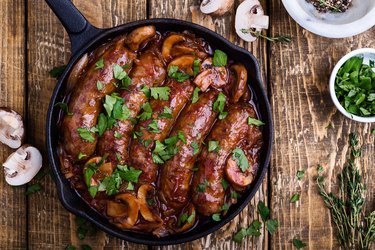 Traditional British Dishes. Pork sausage hot pie