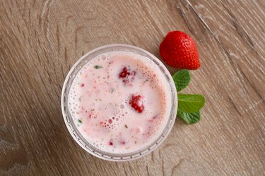 Strawberry and yogurt mix fresh