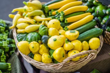 Fresh summer squash at the market