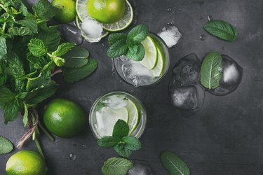 Refreshing summer drink mojito cocktail