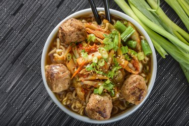 Meatball and Kimchi Ramen