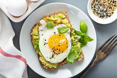 Avocado toast with fried egg