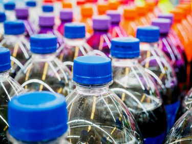 Soft drink bottles in the supermarket