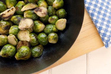 Directly Above Shot Of Brussels Sprouts On Table