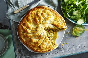 Rustic freeform Moroccan Chicken Pie