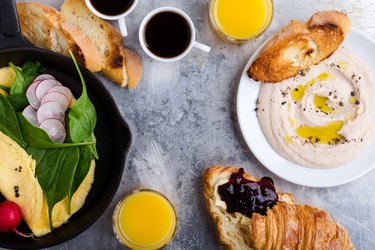 Healthy brunch table
