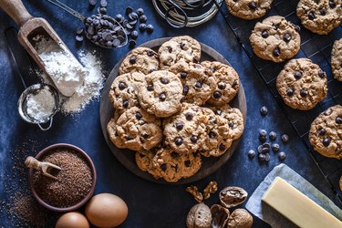 Preparing chocolate chip cookies