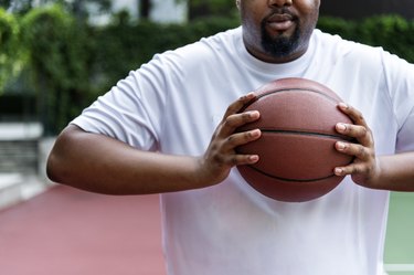 Man on a basketball court
