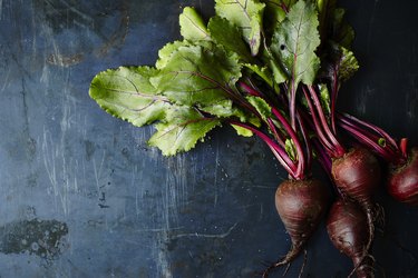 Beets on a blue background