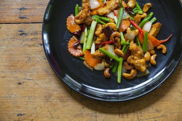 Stir-fried chicken with cashew nuts delicious Thai food