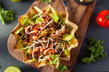 Taco Salad in a Tortilla Bowl