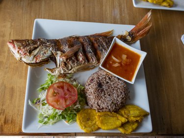 Fried whole fish is a traditional dish in Costa Rica