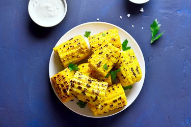 Grilled corn on the cob