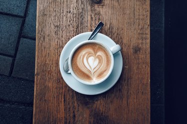 Directly Above Shot Of Coffee On Table