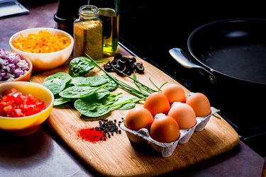 A keto diet meal plan includes eggs, cheese, olives and low-carb vegetables