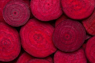 Beetroot slice closeup. Beetroot background.