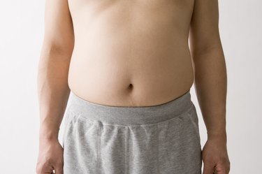 Overweight man's stomach