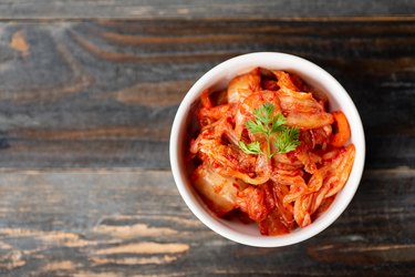Kimchi cabbage in a bowl, Korean food