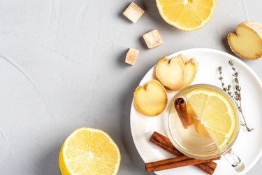 Ginger tea with lemon