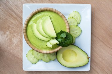 Chilled cucumber avocado soup
