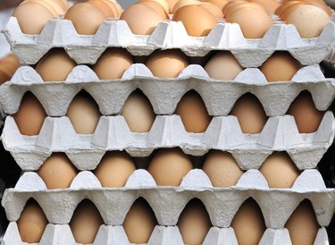 Fresh eggs in their carton