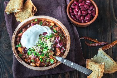 Bowl of chili con carne