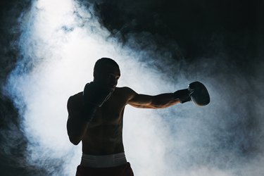 Afro american male boxer