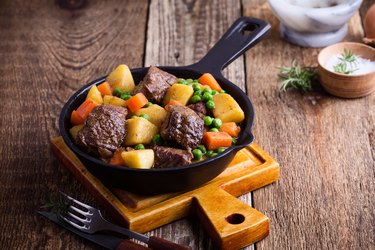 Beef and vegetable stew with potatoes