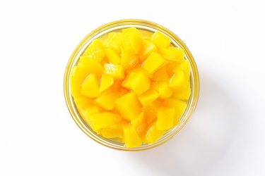 Canned peach pieces