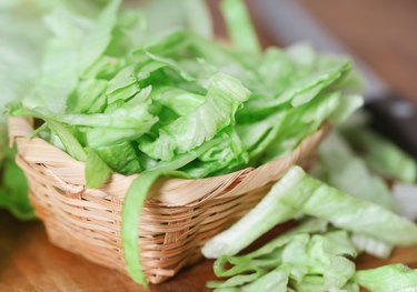 Fresh sliced Iceberg lettuce