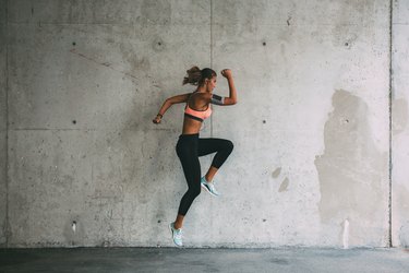 Sportswoman jumping