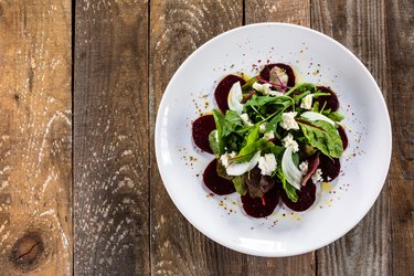 Vegetable salad on wooden background