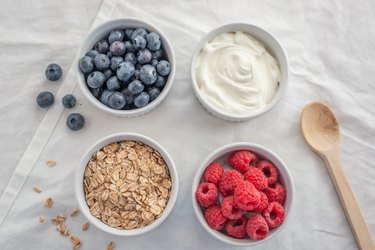 Yogurt with granola and berries