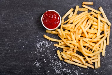 French fries with ketchup