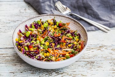 A bowl of quinoa salad with beans for weight loss