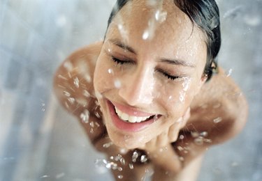 Woman showering