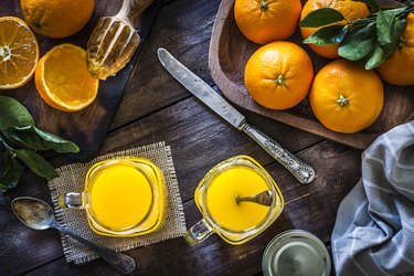 Preparing orange juice at home
