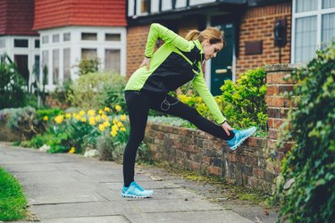 Woman with backache after jogging