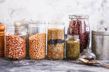 Jars of dried beans