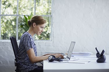 Woman working on computer