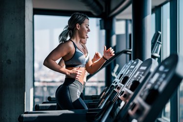 Cardio workout on a treadmill.