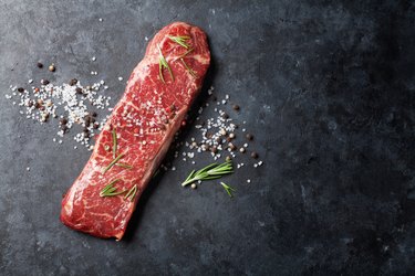 Raw striploin steak